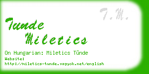 tunde miletics business card